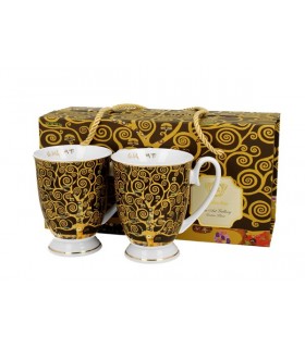 SET 2 MUGS 320ML KLIMT TREE OF LIFE GOLDEN LINE