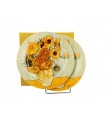 SET 2 ASS DESSERT VAN GOGH TOURNESOLS DIAM 19.2 C2